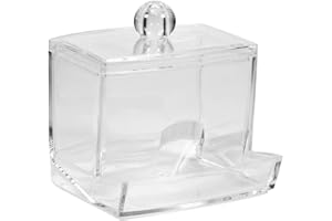 Nikou Qtips pojemnik na patyczki higieniczne – Qtip dozownik patyczków higienicznych, akrylowy pojemnik na aptekę, patyczki higieniczne, płatki do makijażu, kosmetyki