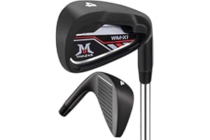 MAZEL Ferro da golf individuale per uomo | Ferro da golf singolo | Set di ferro da golf 1-2-3-4-5-6-7-8-9-PW-SW | cuneo da lancio, cuneo di sabbia con albero in acciaio per golfisti destrimani