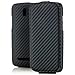 Produktbild Saxonia HTC Desire 500 Hülle Flip Tasche Schutzhülle Displayschutz durch Klappverschluss Carbon-Optik Schwarz
