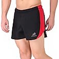 ReDesign Split Short for Marathon & Trail Running with Pocket (Black/Red, Large)