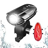 Fantany 800 Lumen 2000mAh Super Bright Mountain Bike Lights Set, Rechargeable LED Bike Front Light, with FREE Rechargeable Tail Light, Bicycle Lights Front and Rear set, Bike Helmet Light IP65 Waterproof