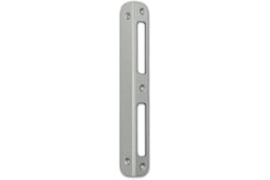 M4TEC ZB9 Gâche d'angle en acier laqué argent métallique - DIN R/L - Convient aux serrures de porte intérieure simple tour & double tour de WC/Salle de bain