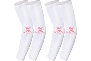 2XK-NOV 2 Pairs UV Protection Cooling Arm Sleeves, UPF 50 Arm Warmers Support Stretchy Anti-slip, Compression Sleeves for Women and Men, for Biking, Gardening, Driving, Fishing, Golf, Hiking