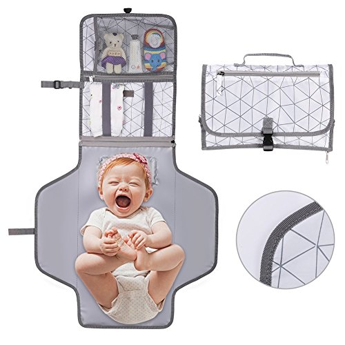 Preisvergleich Produktbild GHB Tragbare Wickelunterlage Wickeltisch für unterwegs Wickelauflage Wasserdicht und langlebig,Bestes Geschenk für Baby Quick und Easy Wickel Kit