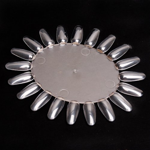 2 CLEAR ACRYLIC UV GEL NAIL ART ROUND WHEEL DISPLAY TIPS DESIGN PRACTICE
