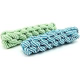 Pentaton Hundespielzeug Kauspielzeug Spielseil Spieltau für Hunde Baumwollraupe Baumwollknochen Wurfspielzeug aus Baumwolle, geflochten, zur Zahnreinigung (blau)
