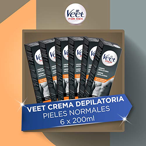Veet for Men - Crema Depilatoria para Hombre, Pack de 6 x 200 ml