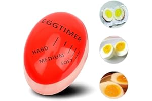 WOO LANDO Temporizador de Huevos cocidos, con Pantalla, Duro/Mediano/Blando, infinitamente Reutilizable