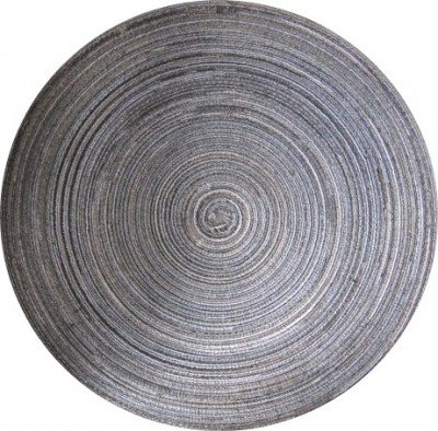Tischset Grau Anthrazit rund 38 cm geflochten