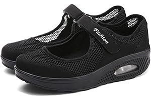 CLYCTIP Sandales Femme Mailles Chaussures de Fitness Baskets Mode Compensées Mary Janes pour Femme Espadrilles Chaussures de Sport Eté