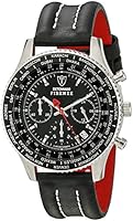 DETOMASO Firenze Men's Quartz Watch with Black Dial Chronograph Display and Black Leather Bracelet Sl1624C-Bk