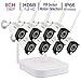 Produktbild Mikrofon & PIR Sensor Tonton 8CH Full HD 1080P Audio Überwachungskamera mit Audioüberwachung 8CH Recorder mit 8 Außen 1080P Wireless Metallgehäuse Funkkamera mit Tonübertragung Keine Festplatte