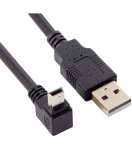 QIANRENON 90-Grad-Mini-USB-auf-USB-2.0-Verlängerungskabel – Rechtwinkliger Stecker, 1,5 Meter, Ideal Für Kameras, GPS, MP3-Player & Mehr