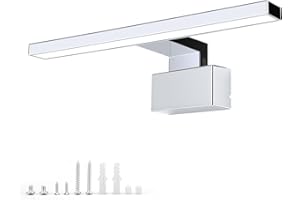 ‎NBEASTKEY NBEASTKEY LED Bathroom Mirror Lamp, Modern Wall Lamp for Bathroom and Living Room, 5 W 30 cm 230 V 4000 K IP 44 Waterproof Neutral Light Makeup Light Mirror Lamp, Silver (Chrome)