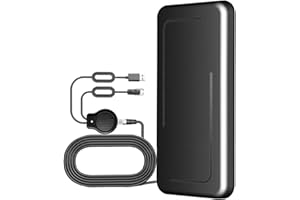 Alnicov Antena de TV Digital amplificada, Amplificador de Alta Ganancia, Amplificador de señal, TV Digital para Interiores y Exteriores, Soporte aéreo 4K 1080p, Todo Tipo de TV