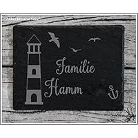Namensschild Türschild Familie Schiefer Gravur