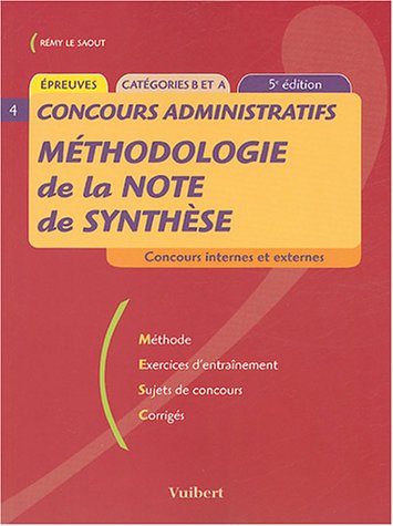 couverture de : Concours administratifs m&eacute;thodologie de la note de synth&egrave;se