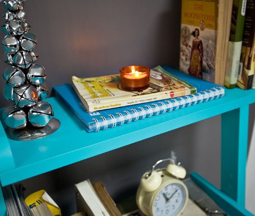 Modernes Leiterregal mit fünf Böden, Standregal, Wandregal, 56x189cm, Farbe in Blau, FRG17-B - 5