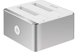 Alxum Hard Drives Docking Station, Hard Drive Cloning Reader Dock for 2.5 3.5 inch SATA HDD SSD, Support UASP and 2 x 18TB Hard Drives, Offline Cloner