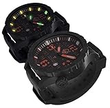 Hazard 4 Uhr Heavy Water Diver PVD-Titan Schwarzes/Orangenes Zifferblatt Gelb/Grüne Leuchtpunkte