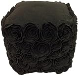  Kaikoo - Puf con Forma de Cubo de Lana con Rosas tridimensionales