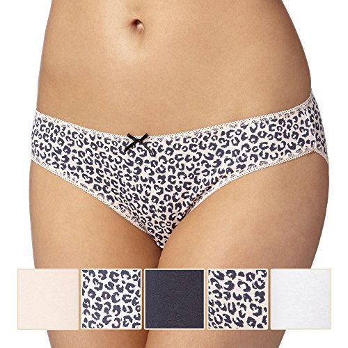 Debenhams Womens Pack Of Five Pale Pink Animal Print Bikini Briefs 12