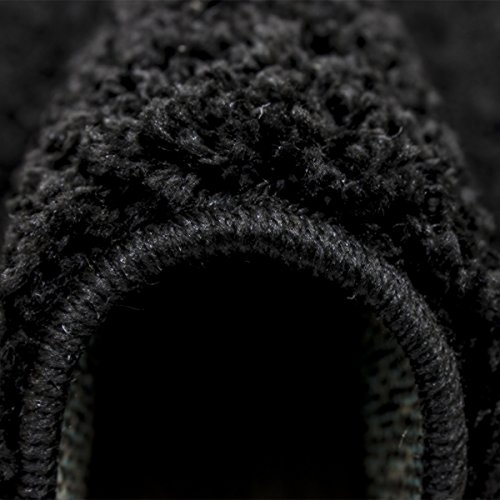 Star Shaggy Teppich Farbe Hochflor Langflor Teppiche Modern für Wohnzimmer Schlafzimmer Uni Farben – Teppich-Home, Farbe:Schwarz, Maße:40×60 cm - 2