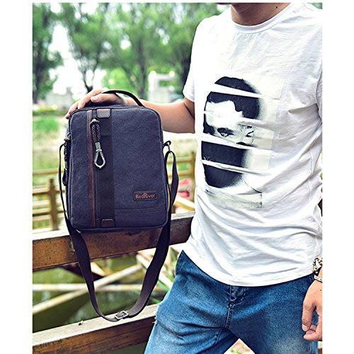 MeCooler Umhängetasche Herren Schultertasche Vintage Herrentaschen Kuriertasche Retro Messenger Bag Canvas Taschen für Schule Kleine Sport Tasche Handtasche - 4