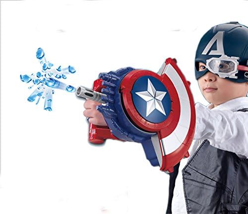 GZjiafeng Electric Bursts Water Pistol Captain Shield Emitter Toy Shotting Game Toy With Water Beads
