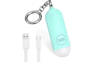 Brifit Taschenalarm 130dB Sirene, Persönlicher Alarm mit Taschenlampe, Schrillalarm Panikalarm Aufladbar, Selbstverteidigung Sicherheit Schlüsselanhänger für Frauen, Kinder, Senioren