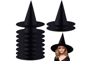 QIMMU Häxhatt, 10 stycken halloweenhatt, häxhatt, Witch Hat, halloween häxdekoration, halloween häxa kostym cosplay dekoration