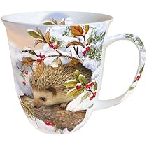 Ambiente Porzellan Tasse – Ca. 400 Ml, Bone China, Mit Winter- & Weihnachtsmotiv, Ideal Als Geschenk