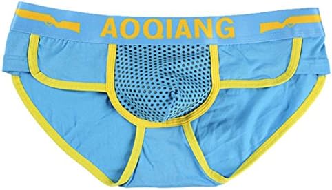 SetMei Fashion Men's Boxer Briefs Shorts Soft Cotton Underwear Bulge Pouch Underpants (L, Blue)