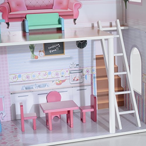 HOMCOM Large 13PC Furnitures Wooden Kids Doll House Children Girls Dollhouse Pretend Playset Entertainment Imagination Toy Game reviews HOMCOM Large 13PC Furnitures Wooden Kids Doll House Children Girls Dollhouse Pretend Playset Entertainment Imagination Toy Game