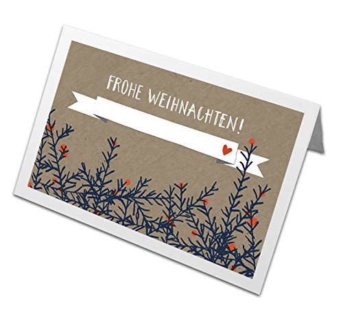 50 Tischkarten Frohe Weihnachten! im Vintage Design mit Zweigen & Beeren, Beige, Recyclingpapier Weihnachtstischkarten, Platzkarten zum beschriften für die Weihnachtsfeier, CO2 neutral 50 Tischkarten Frohe Weihnachten! im Vintage Design mit Zweigen & Beeren, Beige, Recyclingpapier Weihnachtstischkarten, Platzkarten zum beschriften für die Weihnachtsfeier, CO2 neutral