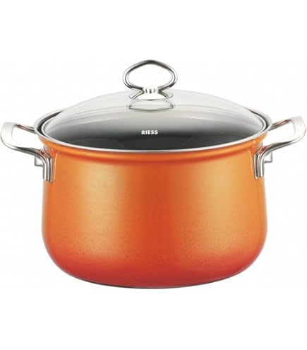 Riess, 0657-036, casserole with glass lid, NOUVELLE, SMARAGD, diameter 20 cm, height 15.2 cm, capacity 2 liters, enamel