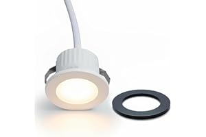 PLANETITALY Mini Faretto Moderno Incasso Tondo LED 3W Interruttore CCT, Doppia Cornice Bianco, Nero, Punto Luce Mensole, Mobili, Ripiani, Cappa, Negozio, illuminazione Vetrine, 230V (CCT Tondo)