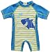 CharmLeaks Baby Boy Short Sleeve Zip Rash Guard Striped UV Protection One Piece Swimwear Swimsuit UPF 50+