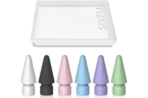 SIXFU 6 Color Tips for Apple Pencil tip, Apple Pen Tip Compatible with iPad Pencil Tip with Cover for Apple Pencil Pro/USB-C/ 1st Gen/ 2nd Generation iPencil(White,Black,Pink,Blue,Purple,Green)