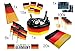 Produktbild XXL Set Tischdeko Tischdekoration Deko Dekoration mit 1x Bierkühler aufblasbarer Kühler, Getränkekühler, 15x Bierdeckel Untersetzer, 100x Zahnstocker Picker mit Fahne, 6x Handfahnen Flaggen, 20x Servietten Deutschland, 1x Unterlage Tischdecke für Tisch und Bierbankfür Wm 2018 Fußball Fanartikel