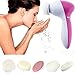 ChiTronic 5 in 1 Multi-Function Portable Facial Skin Care Electric Massager Scrubber with Facial Latex Brush Cosmetic Sponge (Batteries not included)