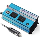 AZGIANT 500W Power Inverter DC 12V to 240V 230V AC,Car Charger with 4 USB Ports 9.6A,Converter with 2 Power Socket,Noiseless and Durable