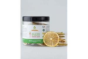 Biocal - Slices di bergamotto disidratate/botaniche agrumate per gin tonic/bergamotto secco/spezie gin tonic/botaniche per gin/bergamotto tisana/frutta disidratata cocktail/agrumi disidratati/45gr