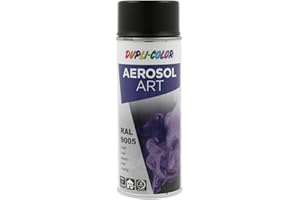 DUPLI-COLOR AEROSOL ART RAL 9005 tiefschwarz matt 400 ml, Spraylack für vielseitigen Einsatz, schnelltrocknend, hohe Deckkraft, für Innen- und Außenbereiche geeignet
