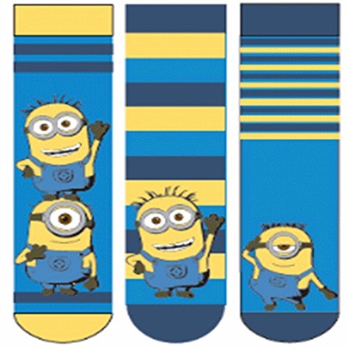 Preisvergleich Produktbild Minions Kinder Socken Strümpfe 3er Set - Ich einfach unverbesserlich