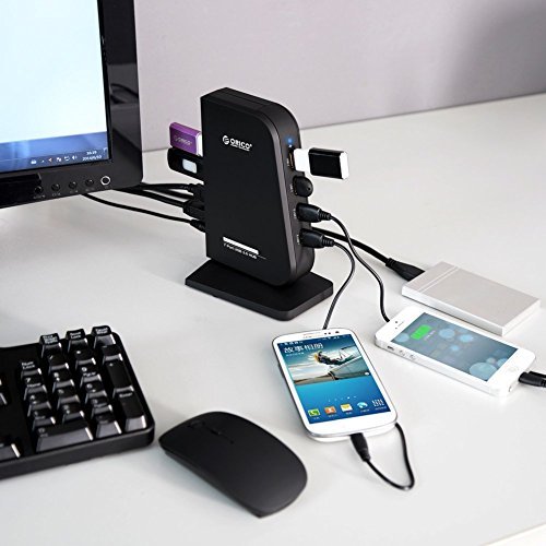 ORICO Powered Multifunktions-USB 3.0 7-Port Hub mit 2 x BC1.2 Ports für Daten-Sync und Lade-Tablets und Smartphones - 4