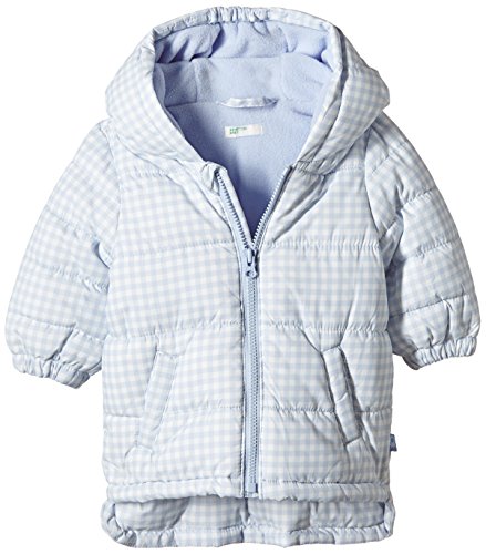 United Colors of Benetton Baby-Boys Ginham Puffa Checkered Jacket, Pale Blue, 3 to 6 months (Manufacturer Size: 62 cms)