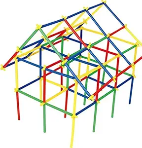 ZIKAS Straws Building Blocks Toy Game Set Educational Assembly Toy for Kids for 3-8 Years Old Kids Boys & Girls,Multicoloured (100 Pieces)