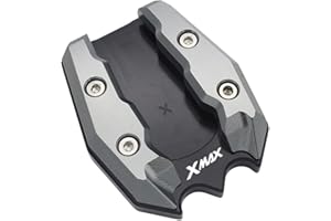 LongGreat Pour Yamaha XMAX 125 250 300 2017 2018 2019 2020 CNC pied latéral plaque de support (gris)