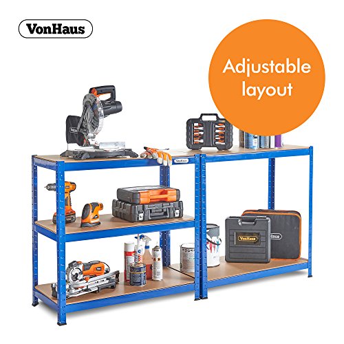 VonHaus 1,8 Heavy Duty Stahl & MDF Tier 5 Regale Regal oder Workbench – Massiver 1325Kg Kapazität - 4